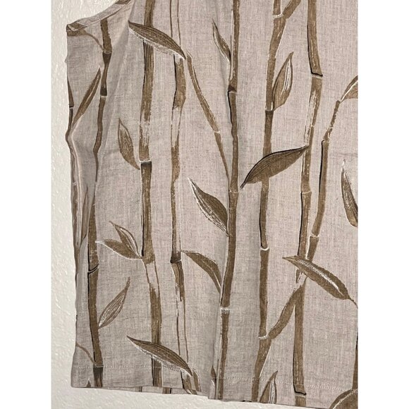 LIZ CLAIBORNE 100% Linen Bamboo Print Sleeveless Shirt Size XL - Picture 8 of 11